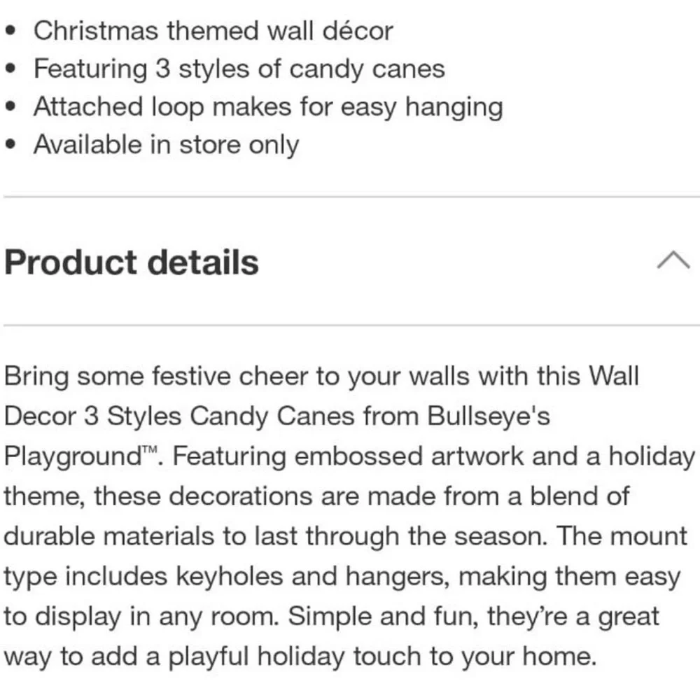 Target Bullseye Playground Christmas Candy Cane Lane Red Metal Hanging Sign